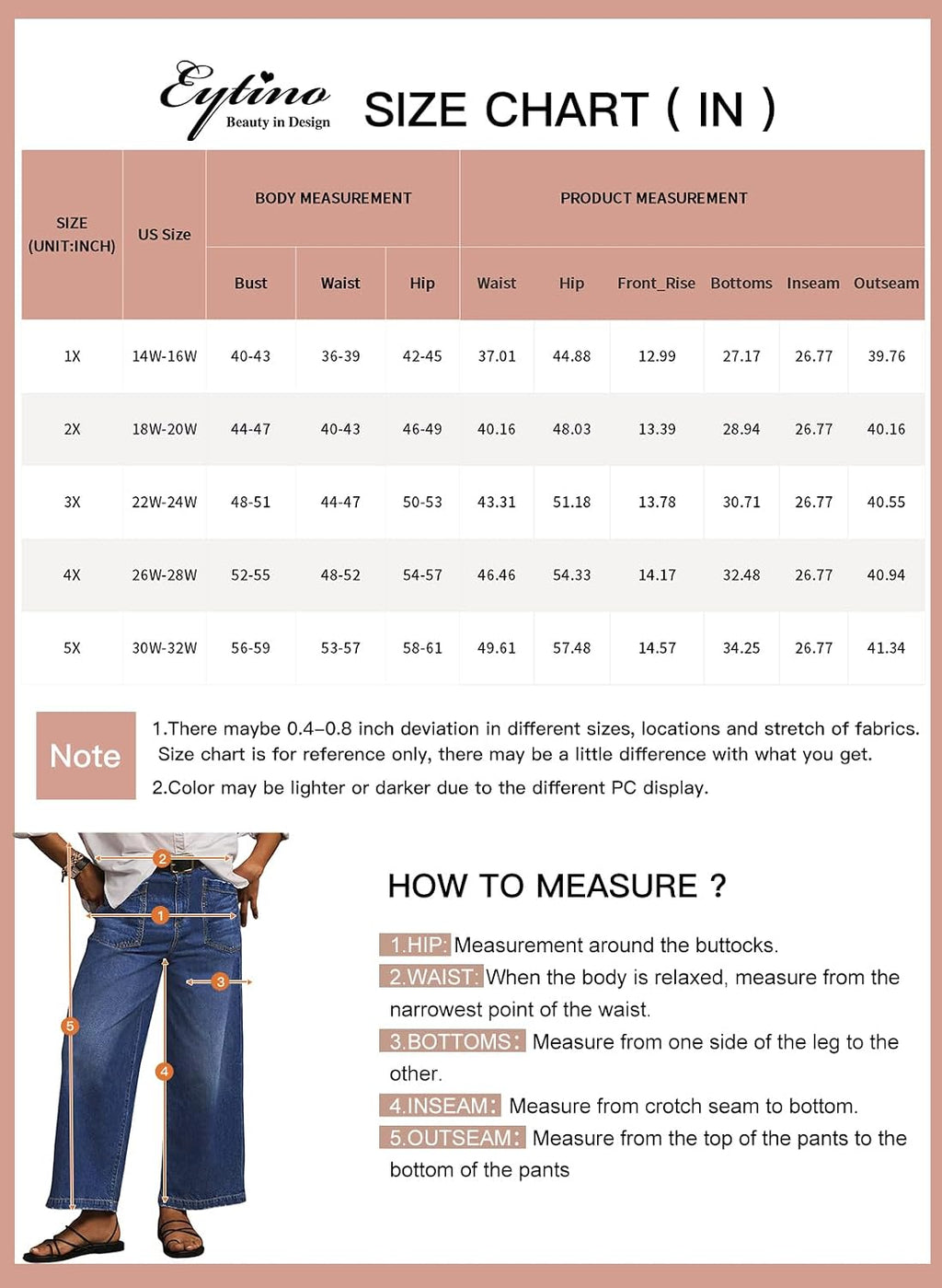 Eytino Plus Size Jeans for Women High Waisted Wide Leg Jeans Trendy Baggy Loose Stretchy Denim Pants with Pockets(1X-5X)