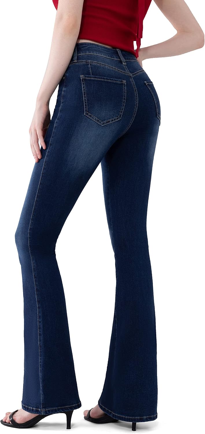 FLYING BANANA Women's Totally Shaping Curvy Stretchy Bootcut Flare Denim Jeans