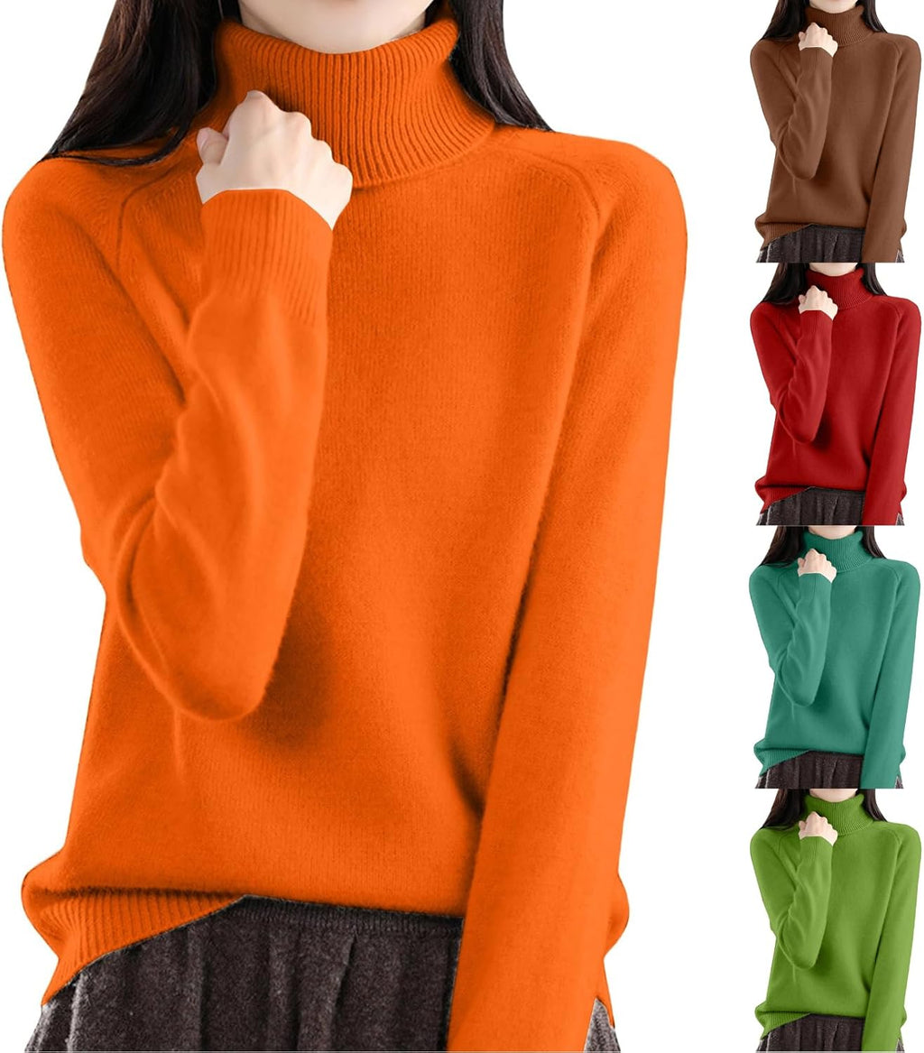 Cozy Cashmere Sweaters for Women Turtleneck Soft Pullover Tops Fall Winter Plus Size Dressy Casual Sweater 2026