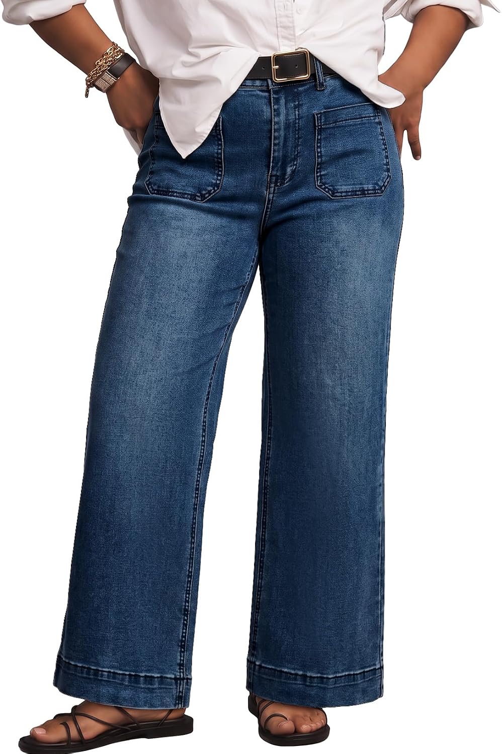 Eytino Plus Size Jeans for Curvy Women High Waisted Denim Pants