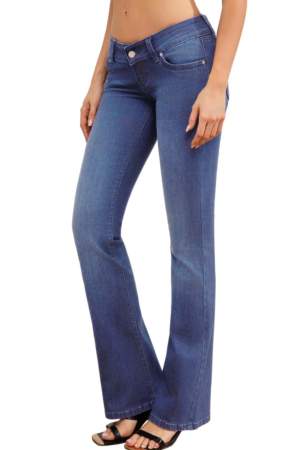 Women's Super Low Rise Bootcut Jeans Stretch Y2K Pants