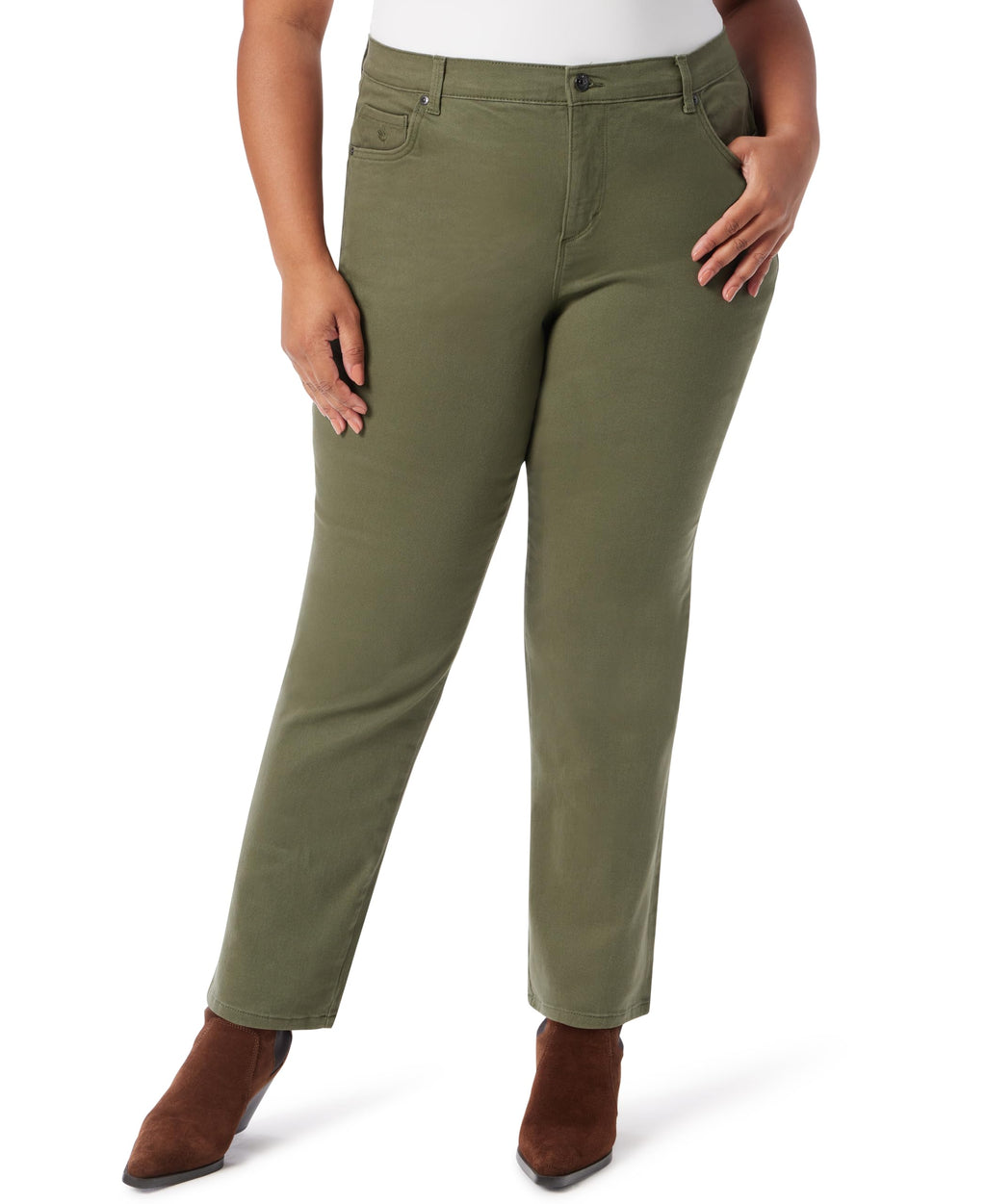 Gloria Vanderbilt Womens Amanda Classic High Rise Tapered Jean Plus Size