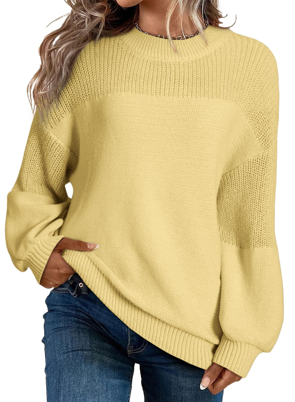 Dokotoo Women's Oversized Long Sleeve Crewneck Pullover Sweaters