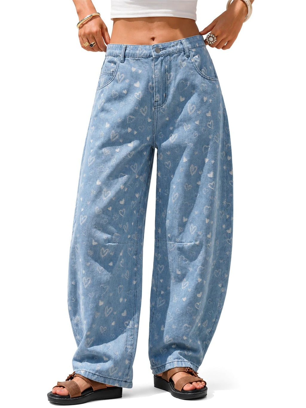 EXLURA Barrel Jeans Women Y2K Boyfriend Denim Pants Casual Baggy Jeans