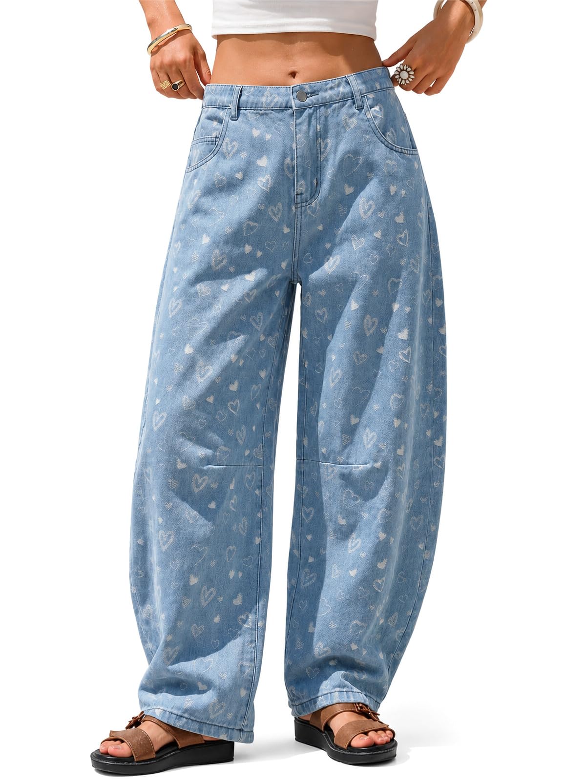EXLURA Barrel Jeans Women Y2K Boyfriend Denim Pants Casual Baggy Jeans