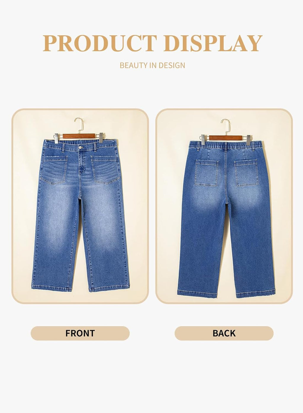 Eytino Plus Size Jeans for Women High Waisted Wide Leg Jeans Trendy Baggy Loose Stretchy Denim Pants with Pockets(1X-5X)