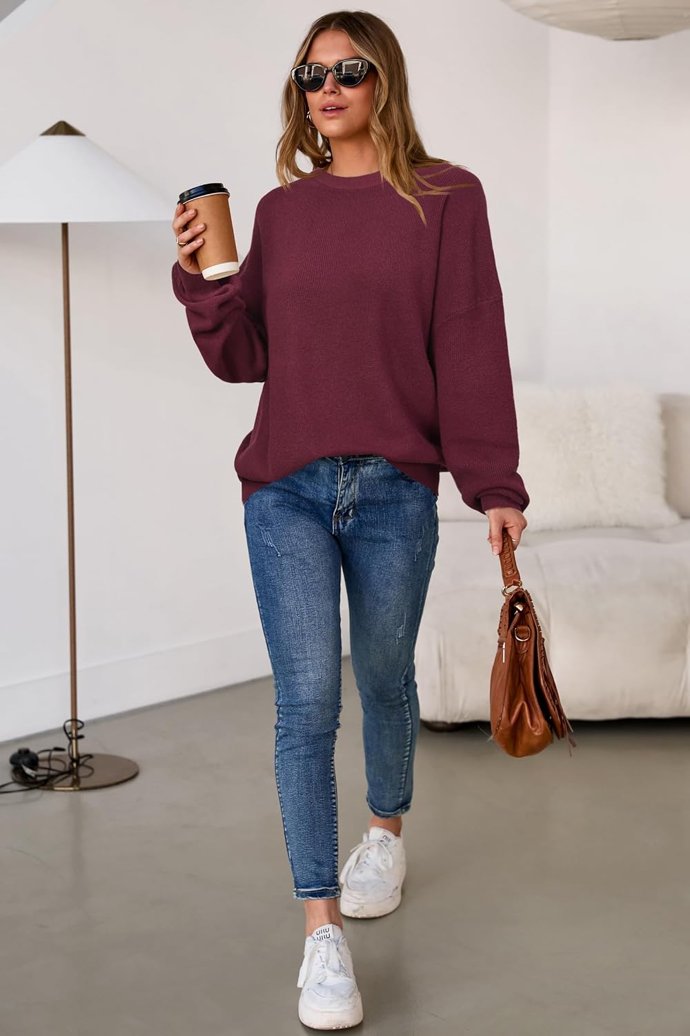 Arach&Cloz Women's Wool Blend Oversized Sweaters Fall Fashion Outfits 2026