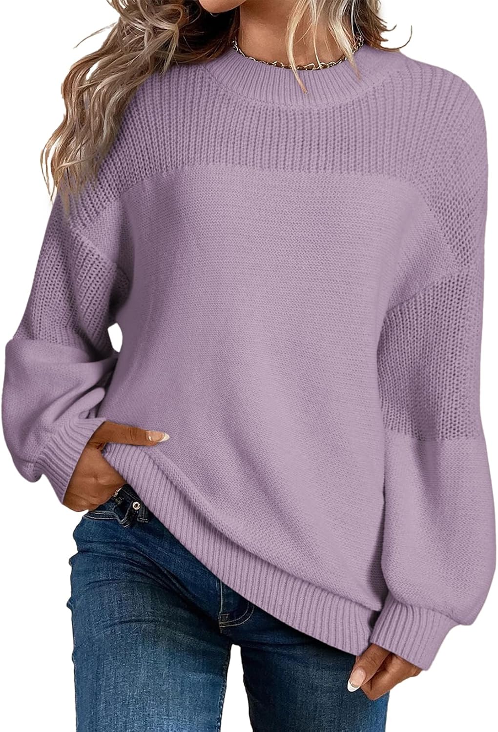 Dokotoo Women's Oversized Long Sleeve Crewneck Pullover Sweaters