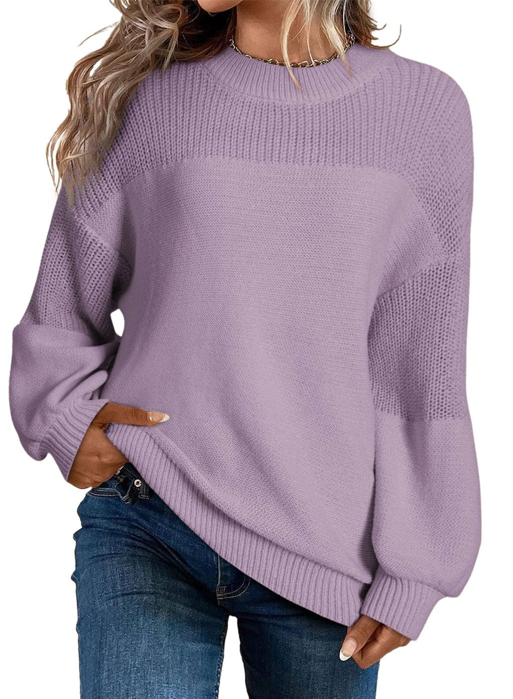 Dokotoo Women's Oversized Long Sleeve Crewneck Pullover Sweaters