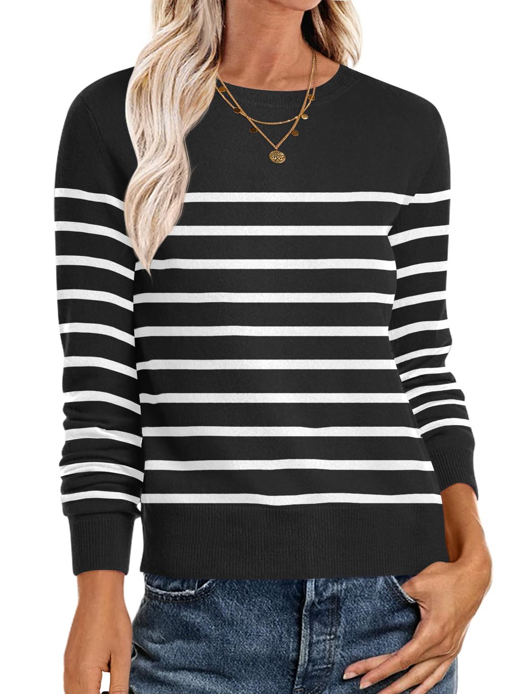 ANRABESS Sweaters for Women Long Sleeve Lightweight Fall Outfits