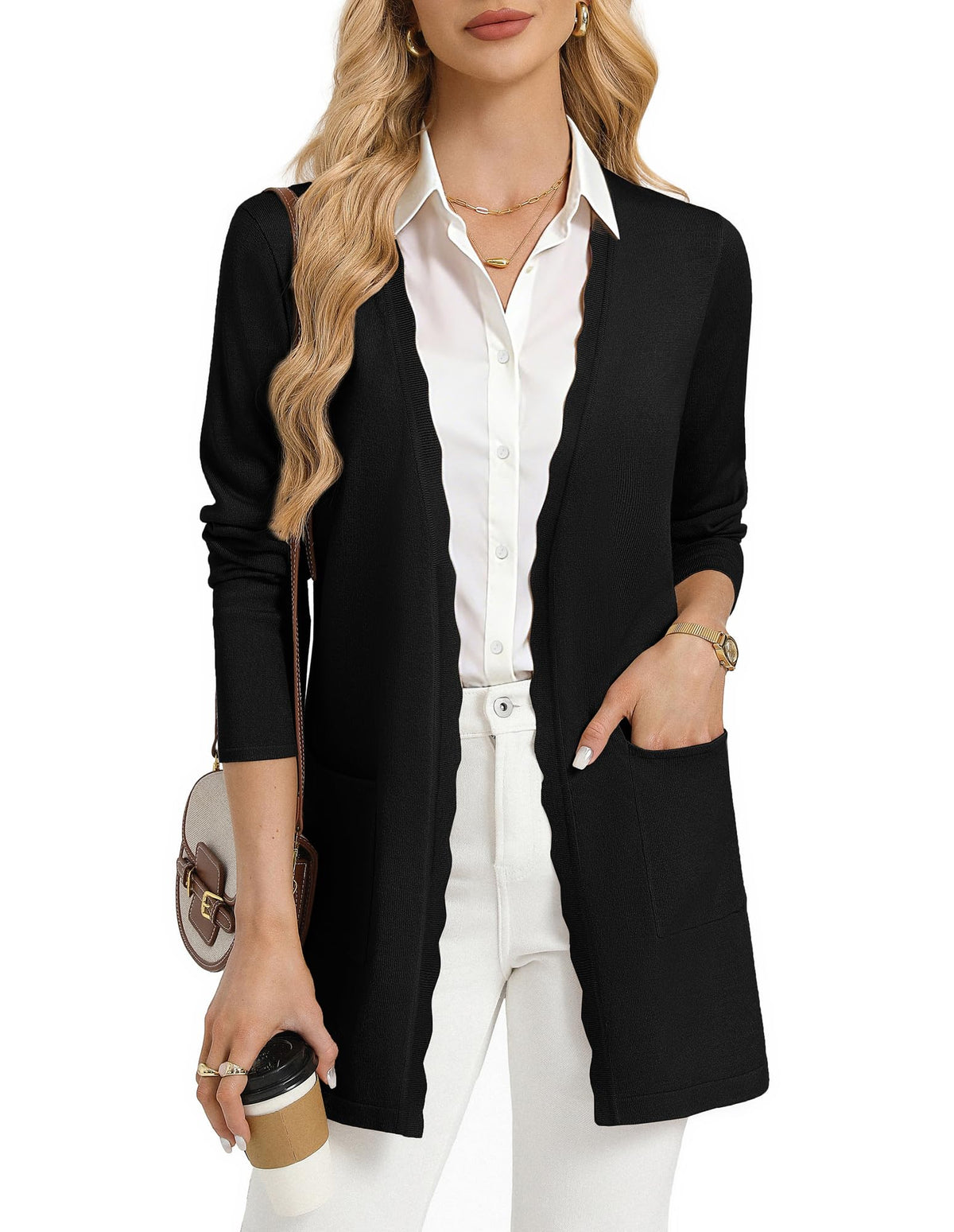 GRACE KARIN Long Cardigan Sweaters for Women Business Casual Fall Outfits
