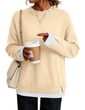 LOMON Womens Sweaters Cozy Long Sleeve Pullover Tops Faux Layered Sweaters