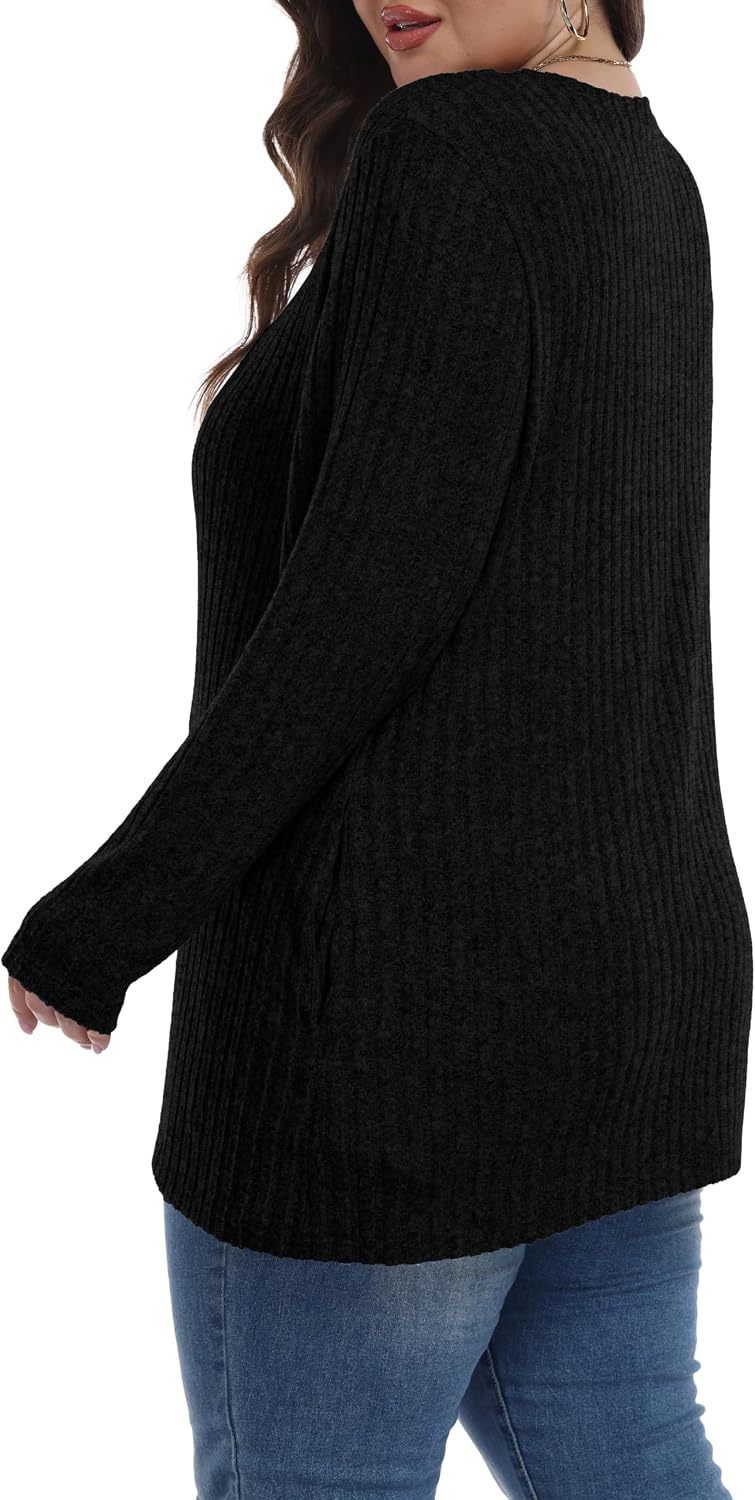 OLRIK Womens Plus Size Sweater Tunic Casual Lightweight Top Fall Fashion