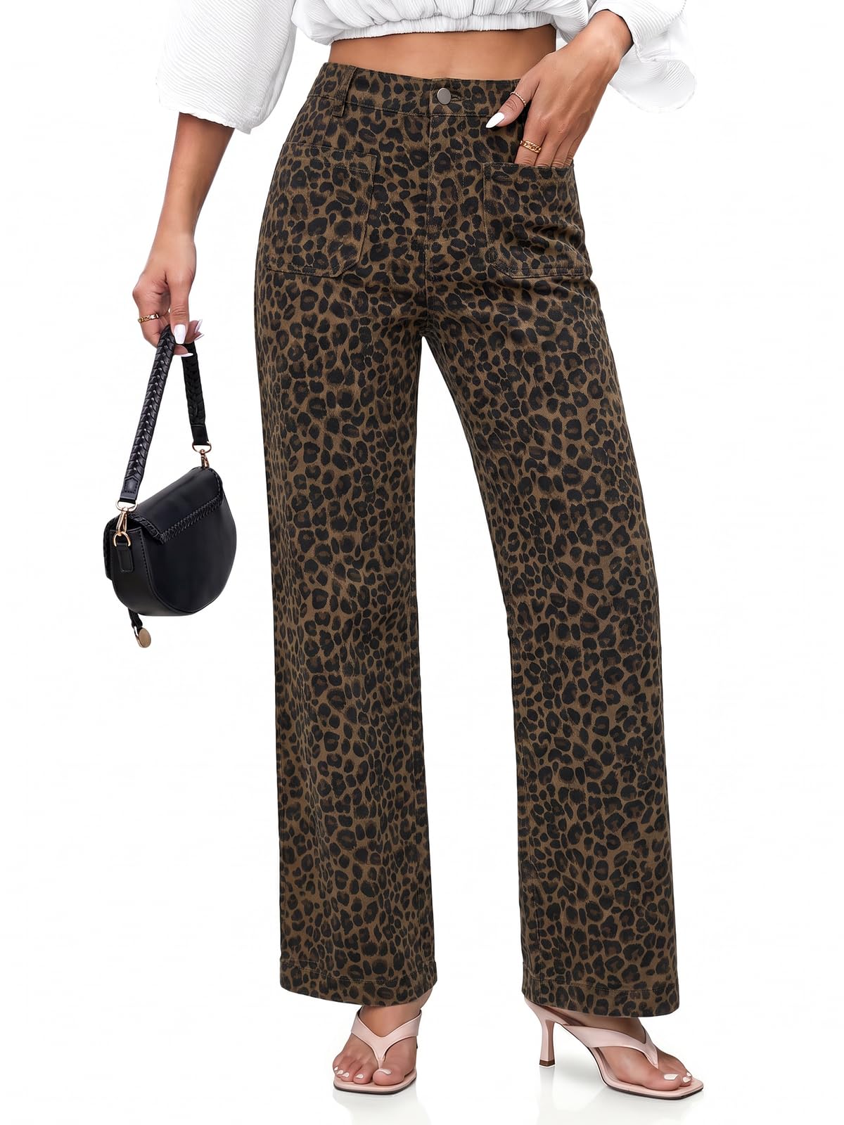 Cicy Bell Womens Wide Leg Jeans High Waisted Straight Leg Denim Pants