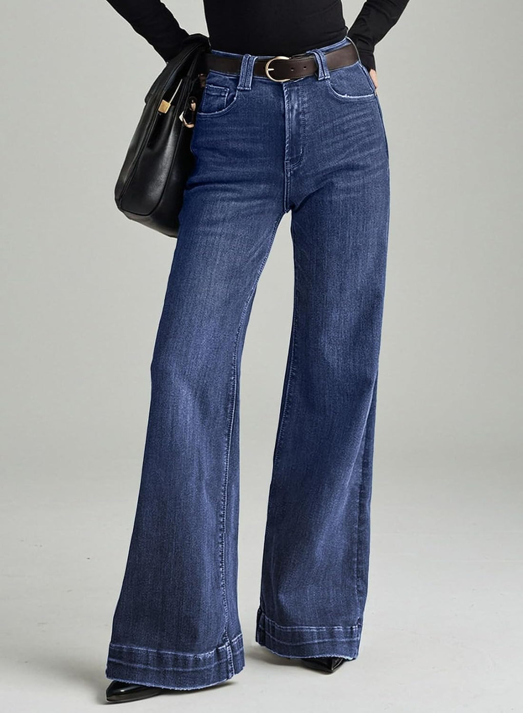 Dokotoo Women's Wide Leg Baggy Flare Jeans High Waisted 2026 Denim Pants