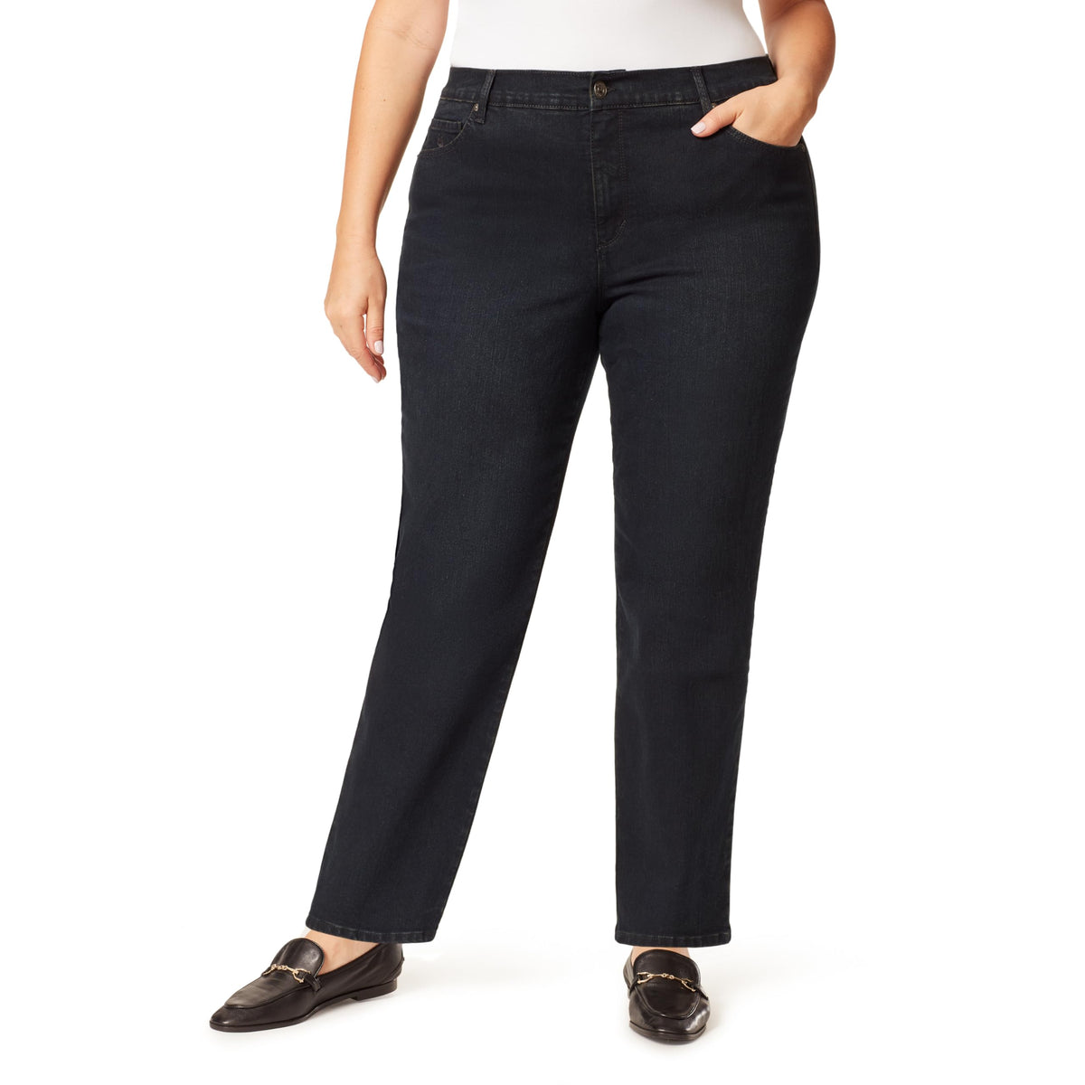 Gloria Vanderbilt Womens Amanda Classic High Rise Tapered Jean Plus Size