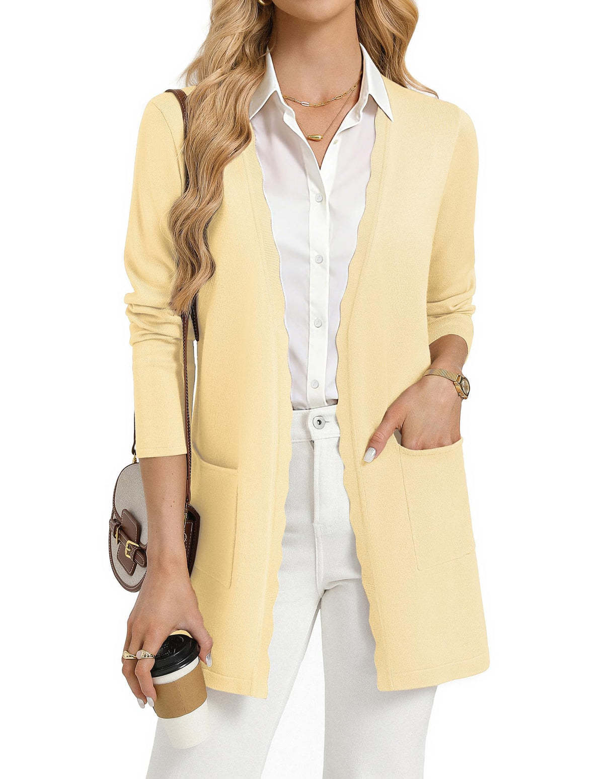 GRACE KARIN Long Cardigan Sweaters for Women Business Casual Fall Outfits