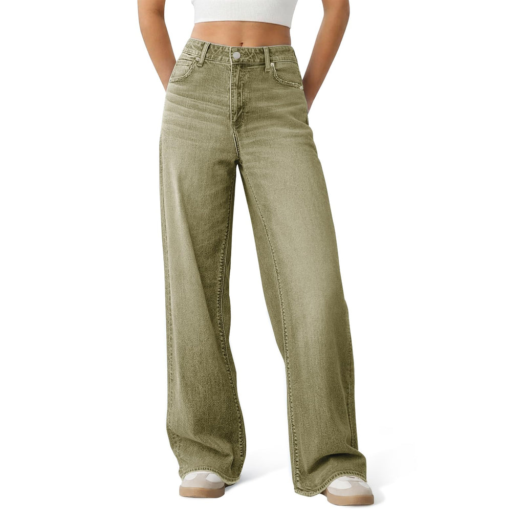 Women's Wide Leg Jeans High Waisted Baggy Straight Denim Pants