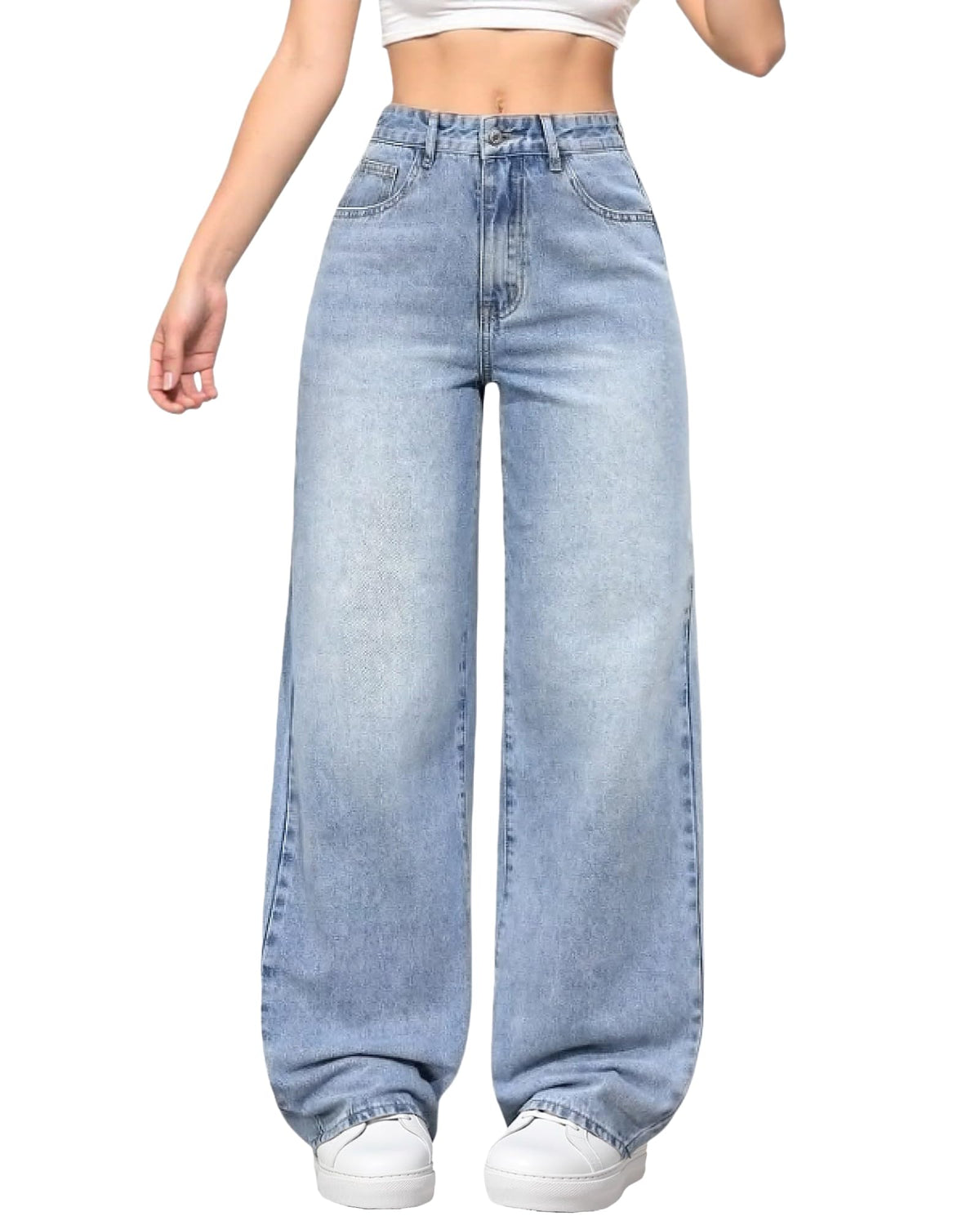 Baggy Jeans for Women Wide Leg Trendy Loose Cropped Denim Pants Y2K Boyfriend Jeans