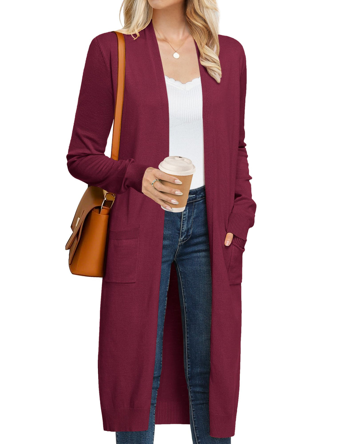GRACE KARIN Women's 2026 Trendy Long Cardigans Sweater Lightweight Open Front Long Sleeve Maxi Duster Coats with Pockets