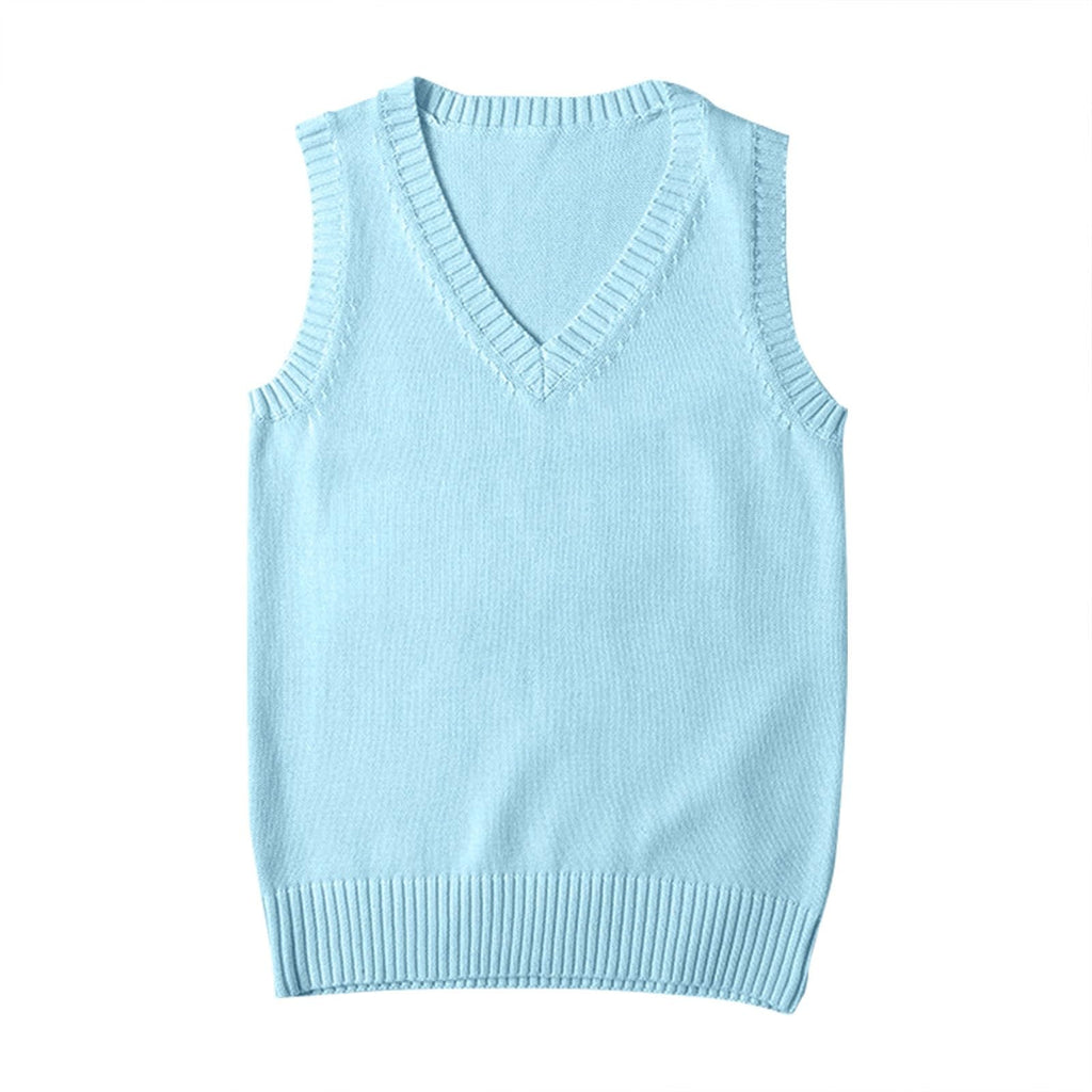 Sweater Vest for Women V Neck Sleeveless Ribbed Trim Solid Knit Casual Layering Daily Tank Vest