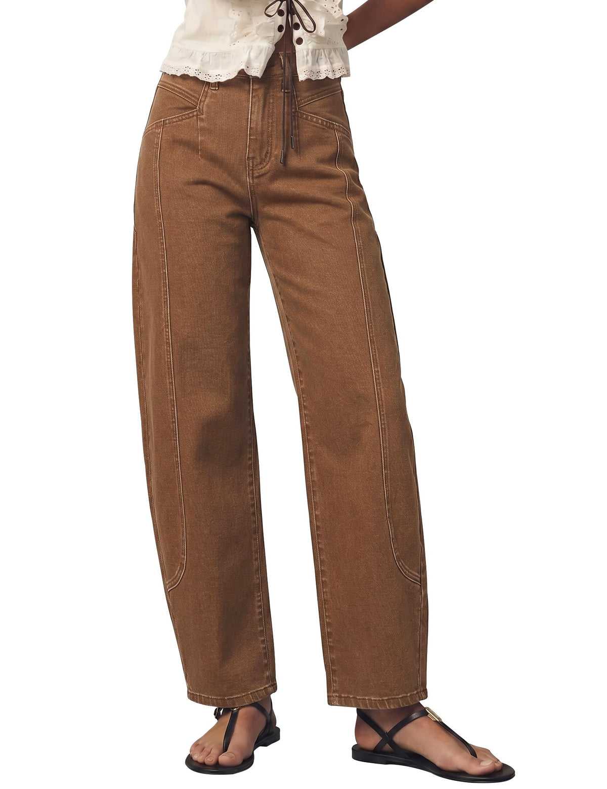 luvamia Barrel Jeans Women Baggy High Waisted Stretchy Ankle Denim Pants