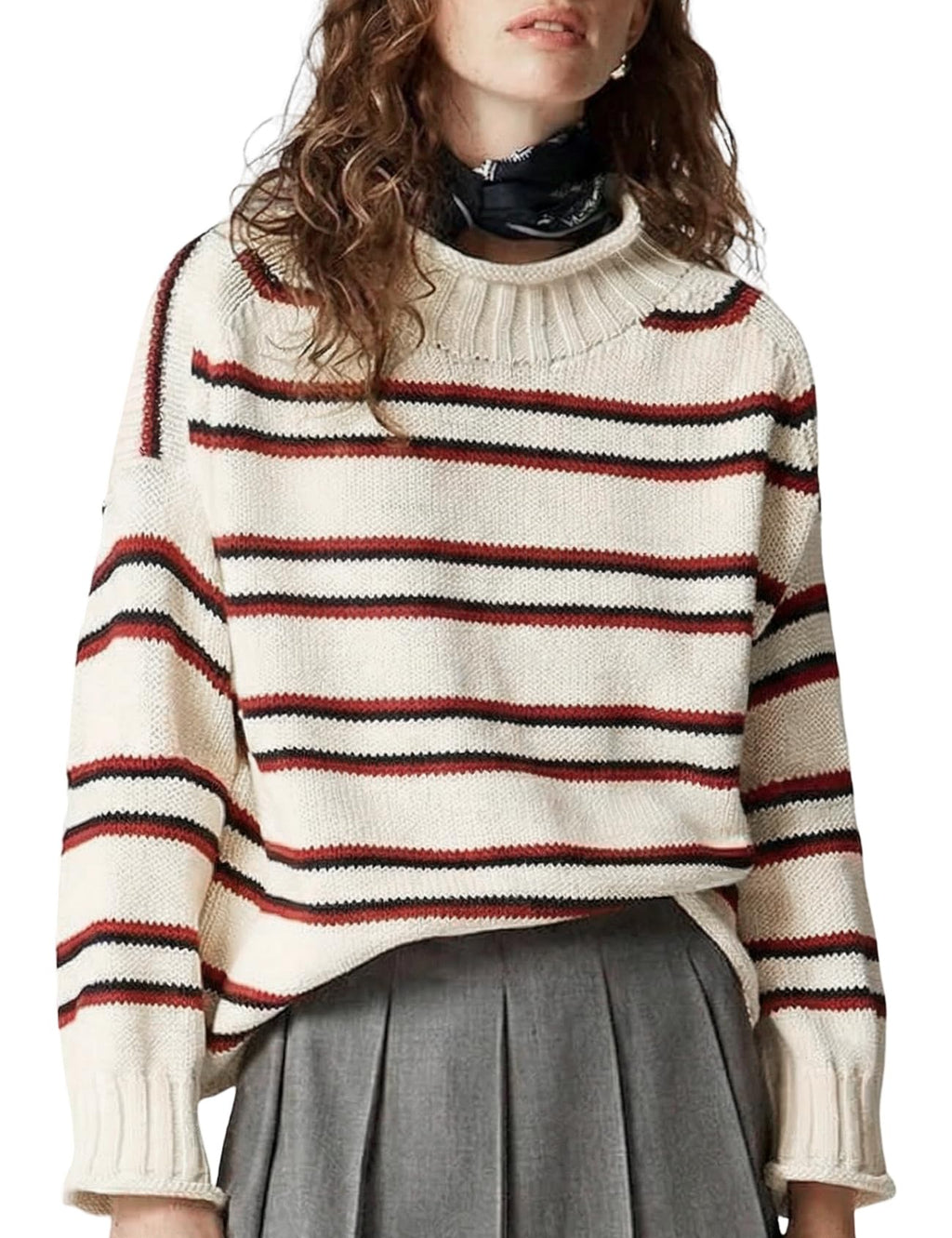 Wyeysyt Womens Oversized Rollneck Sweater Chunky Sweater