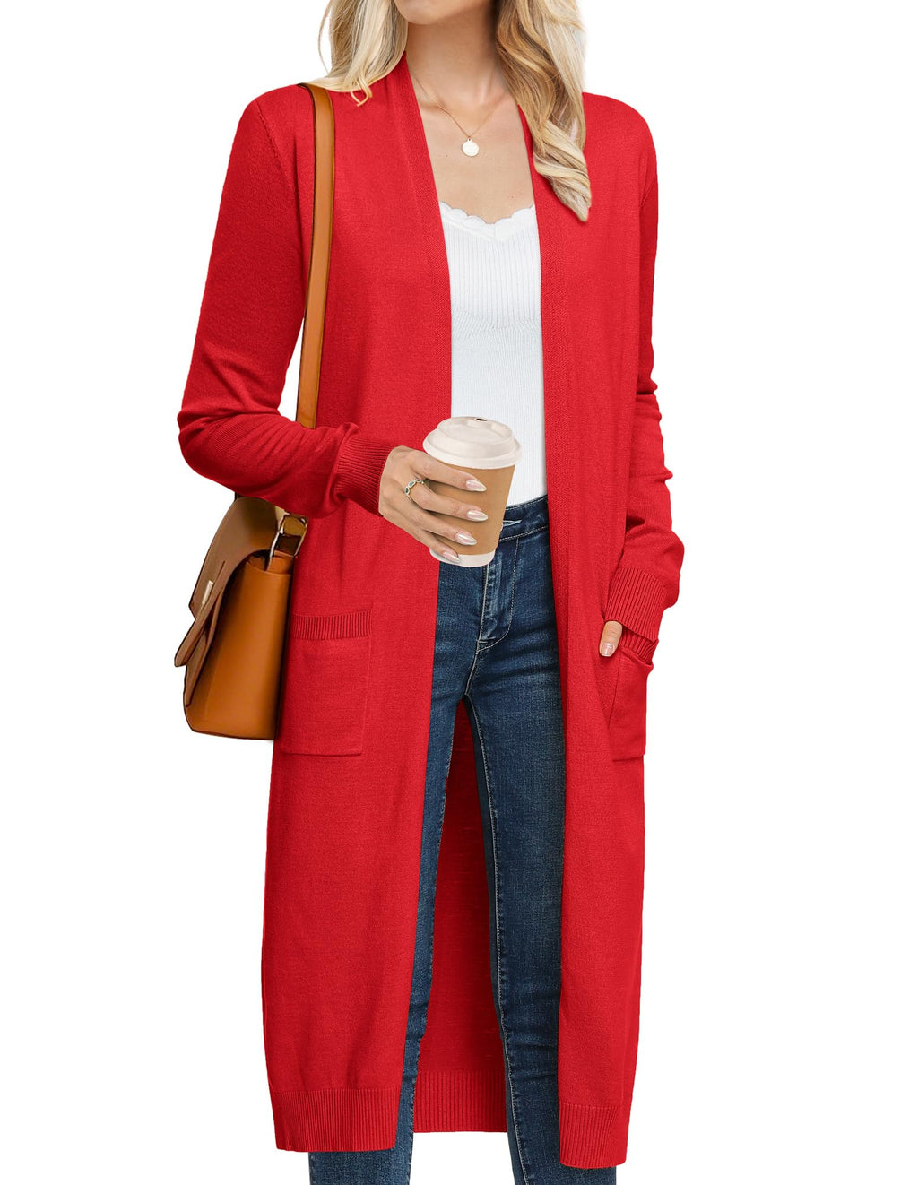GRACE KARIN Women's 2026 Trendy Long Cardigans Sweater Lightweight Open Front Long Sleeve Maxi Duster Coats with Pockets