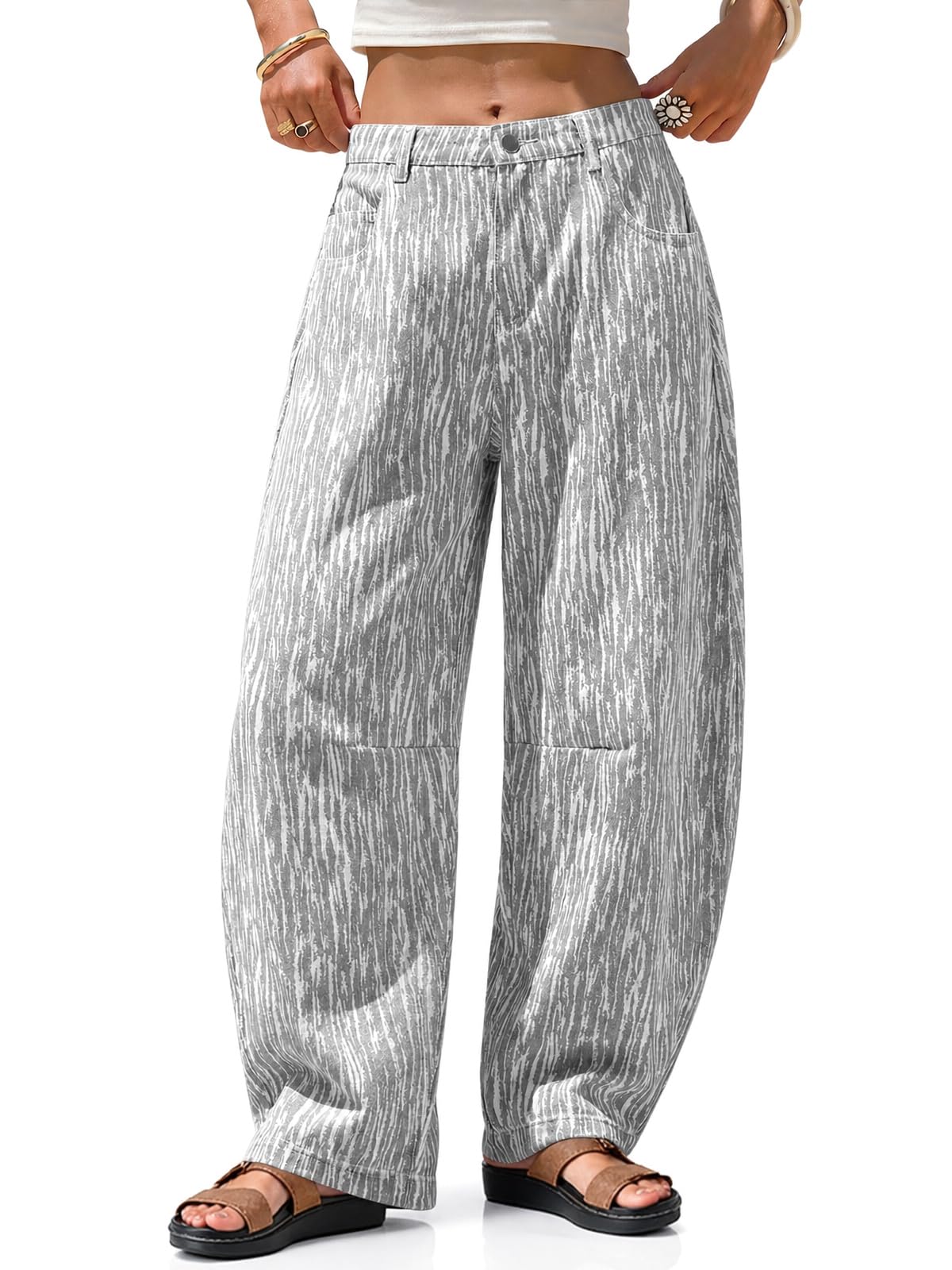 EXLURA Barrel Jeans Women Y2K Boyfriend Denim Pants Casual Baggy Jeans