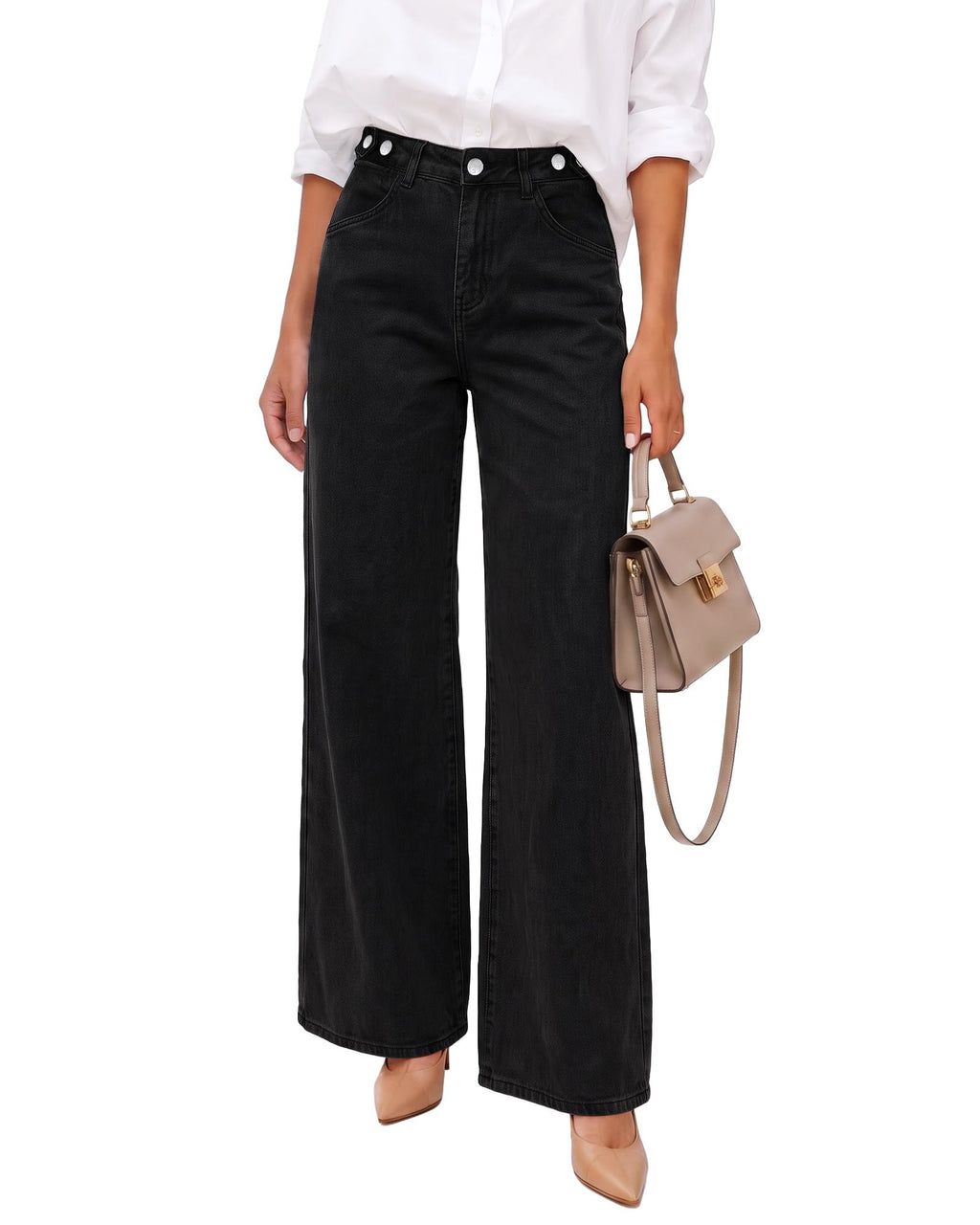 GRAPENT Wide Leg Jeans for Women High Waisted Baggy Stretchy Denim Pants