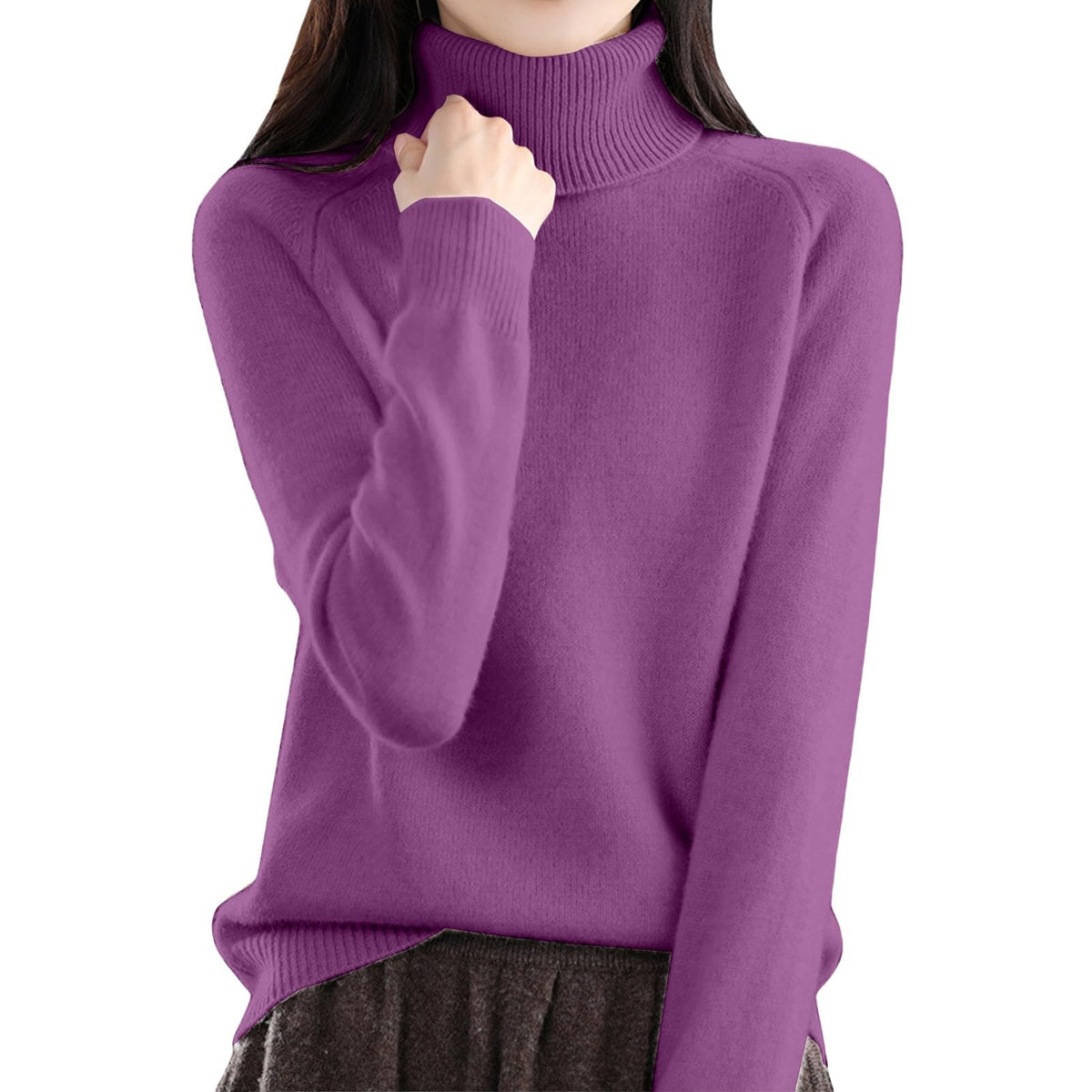 Cozy Cashmere Sweaters for Women Turtleneck Soft Pullover Tops Fall Winter Plus Size Dressy Casual Sweater 2026