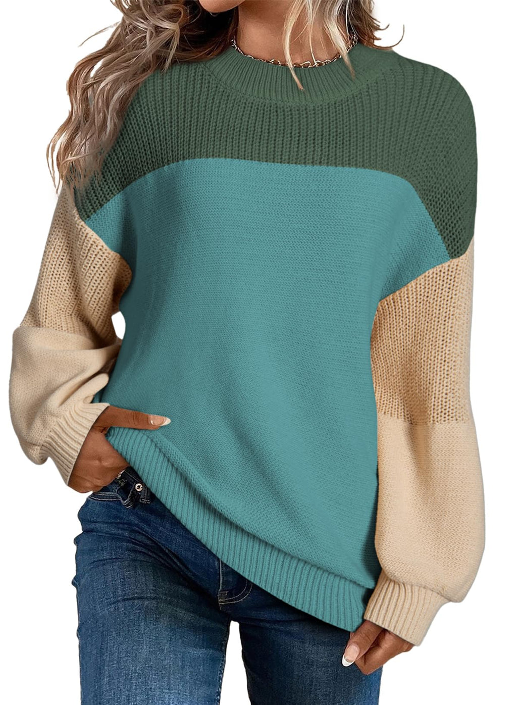 Dokotoo Women's Oversized Long Sleeve Crewneck Pullover Sweaters
