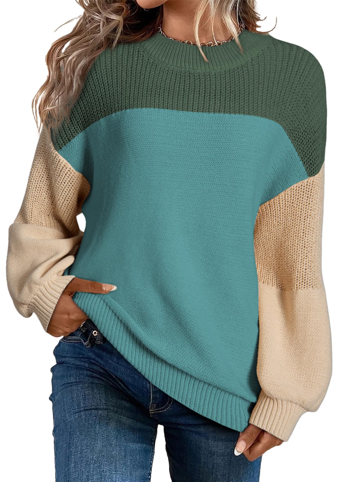 Dokotoo Women's Oversized Long Sleeve Crewneck Pullover Sweaters