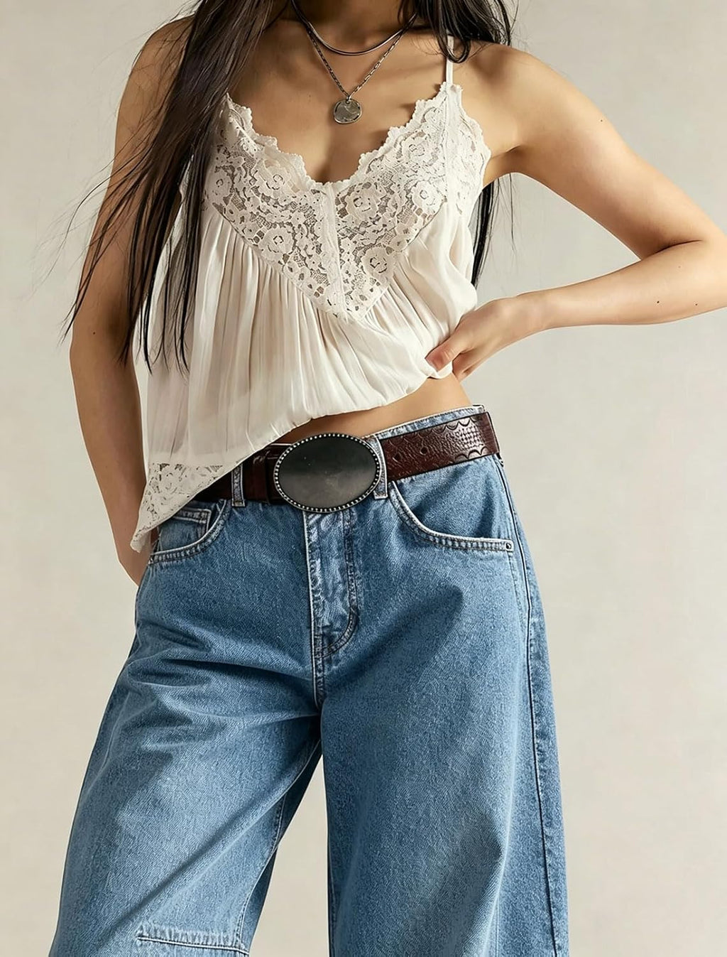 loveimgs Women Casual Wide Leg Mid Rise Jeans Baggy Barrel Jeans Denim Pull On Pants Sweatpants Y2k Boyfriend Boho Ankle Pant