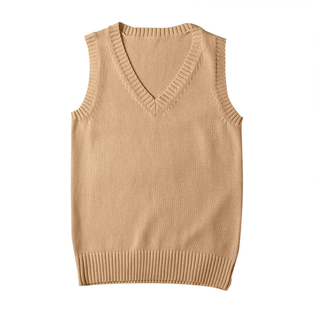Sweater Vest for Women V Neck Sleeveless Ribbed Trim Solid Knit Casual Layering Daily Tank Vest
