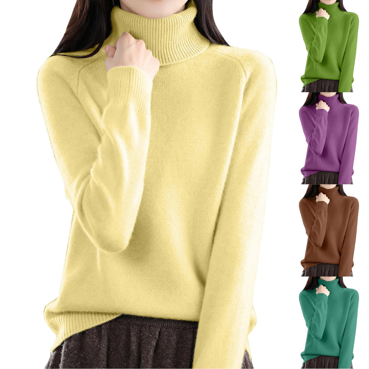 Cozy Cashmere Sweaters for Women Turtleneck Soft Pullover Tops Fall Winter Plus Size Dressy Casual Sweater 2026
