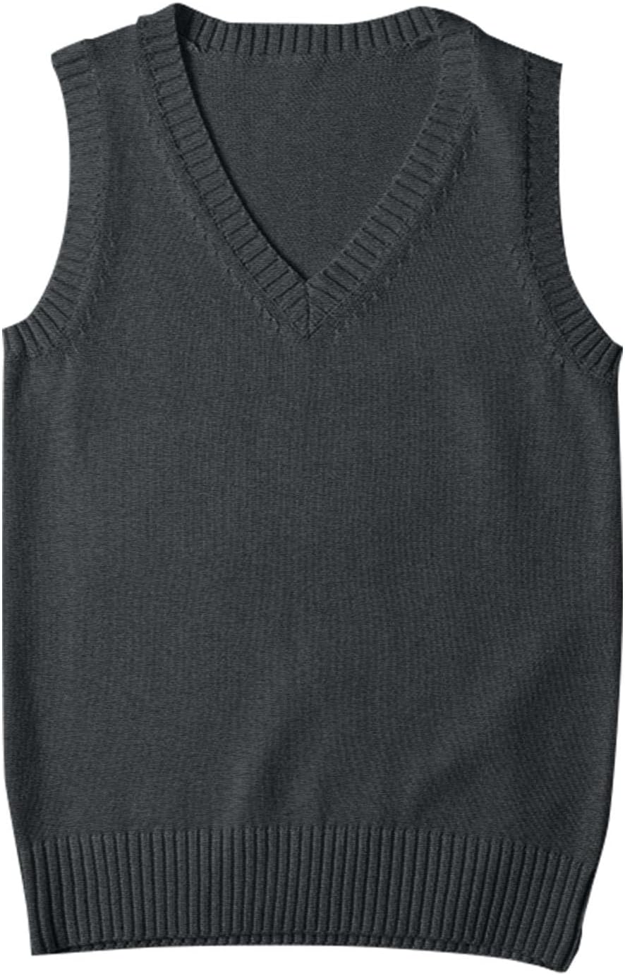 Sweater Vest for Women V Neck Sleeveless Ribbed Trim Solid Knit Casual Layering Daily Tank Vest