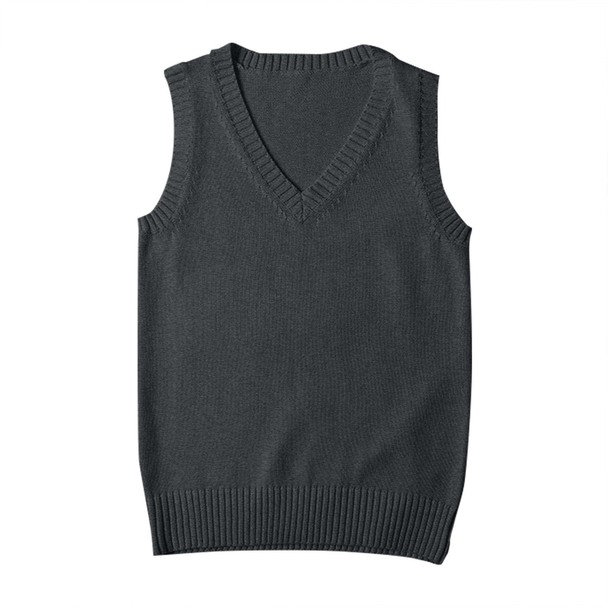 Sweater Vest for Women V Neck Sleeveless Ribbed Trim Solid Knit Casual Layering Daily Tank Vest