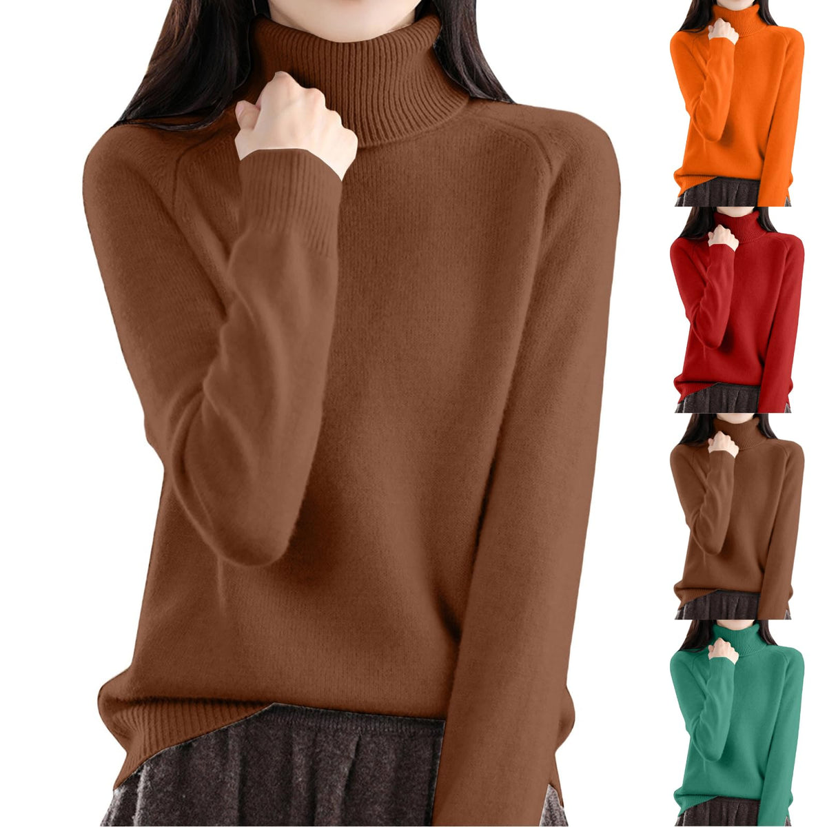 Cozy Cashmere Sweaters for Women Turtleneck Soft Pullover Tops Fall Winter Plus Size Dressy Casual Sweater 2026
