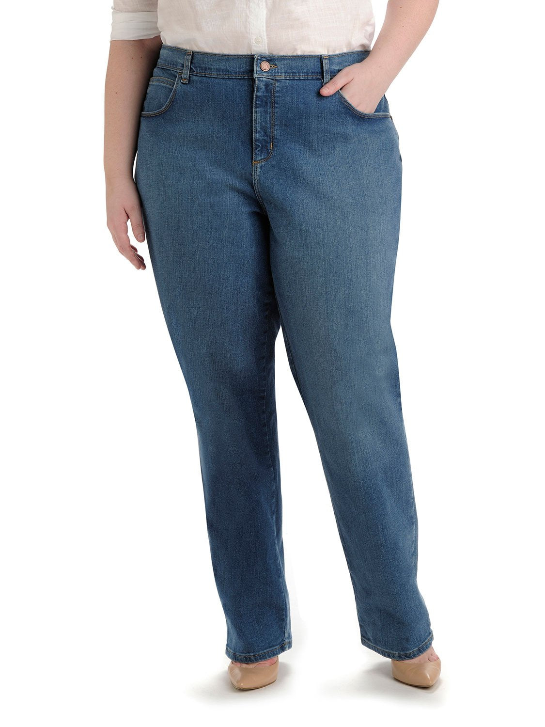 Lee Women's Plus Size Relaxed Fit Straight Leg Jean
