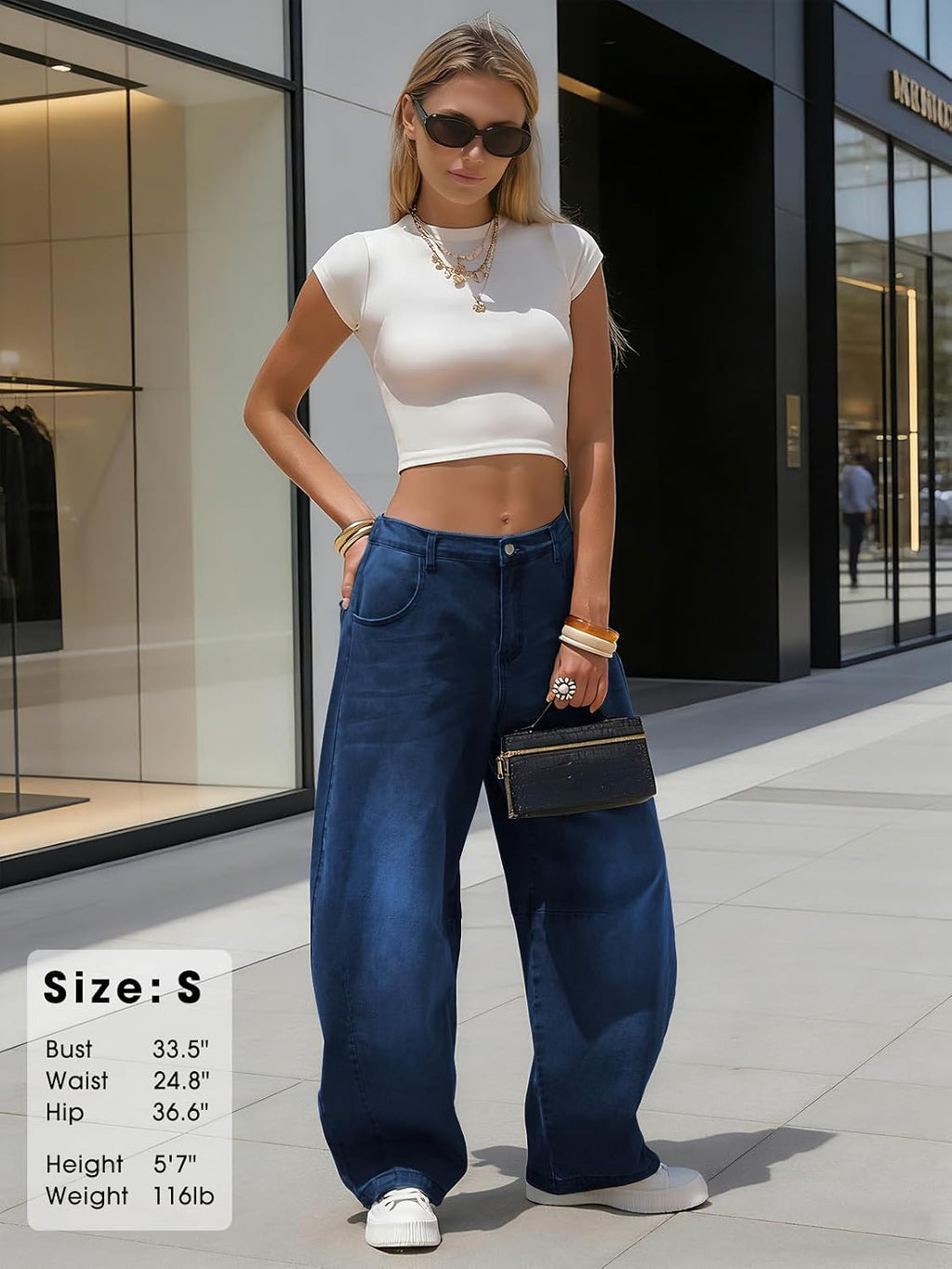 EXLURA Barrel Jeans Women Y2K Boyfriend Denim Pants Casual Baggy Jeans