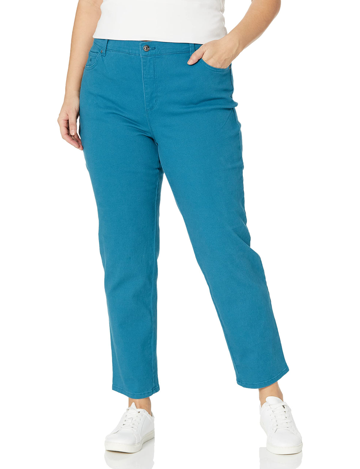 Gloria Vanderbilt Womens Amanda Classic High Rise Tapered Jean Plus Size