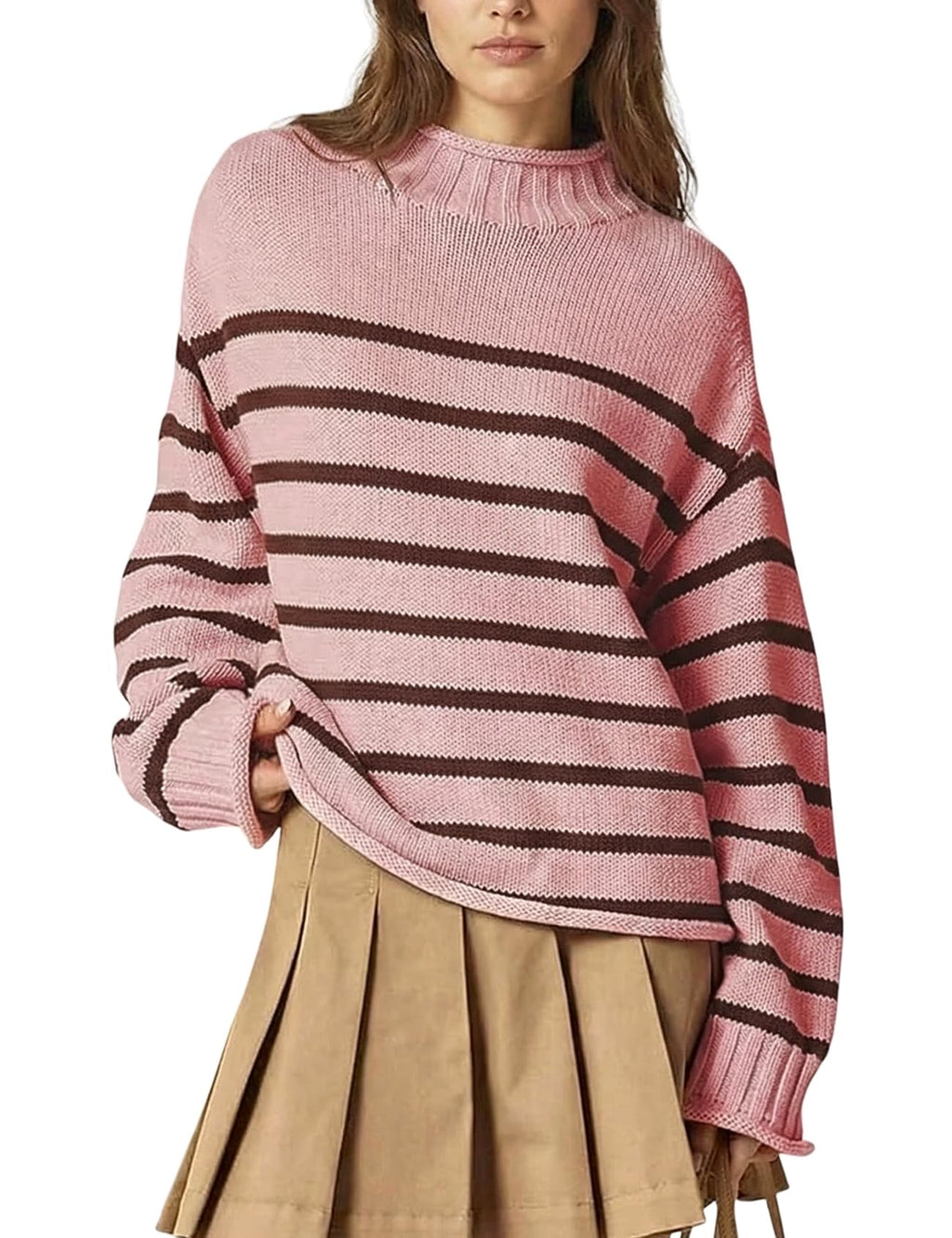 Wyeysyt Womens Oversized Rollneck Sweater Chunky Sweater