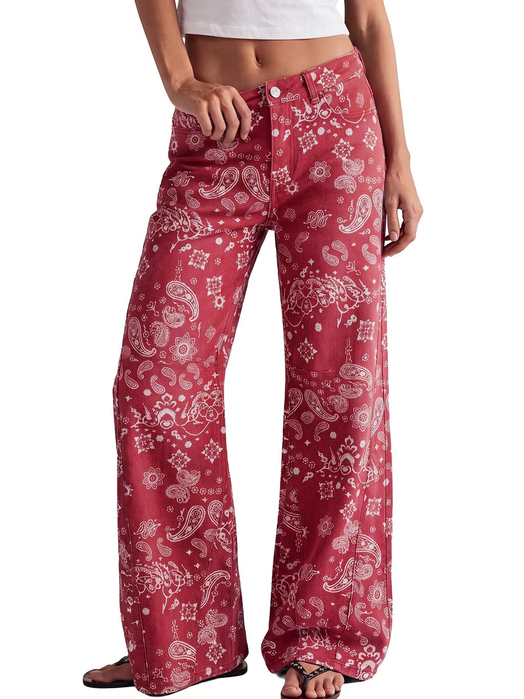 Trendy Queen Women's High Waisted Wide Leg Jeans Barrel Baggy Pants