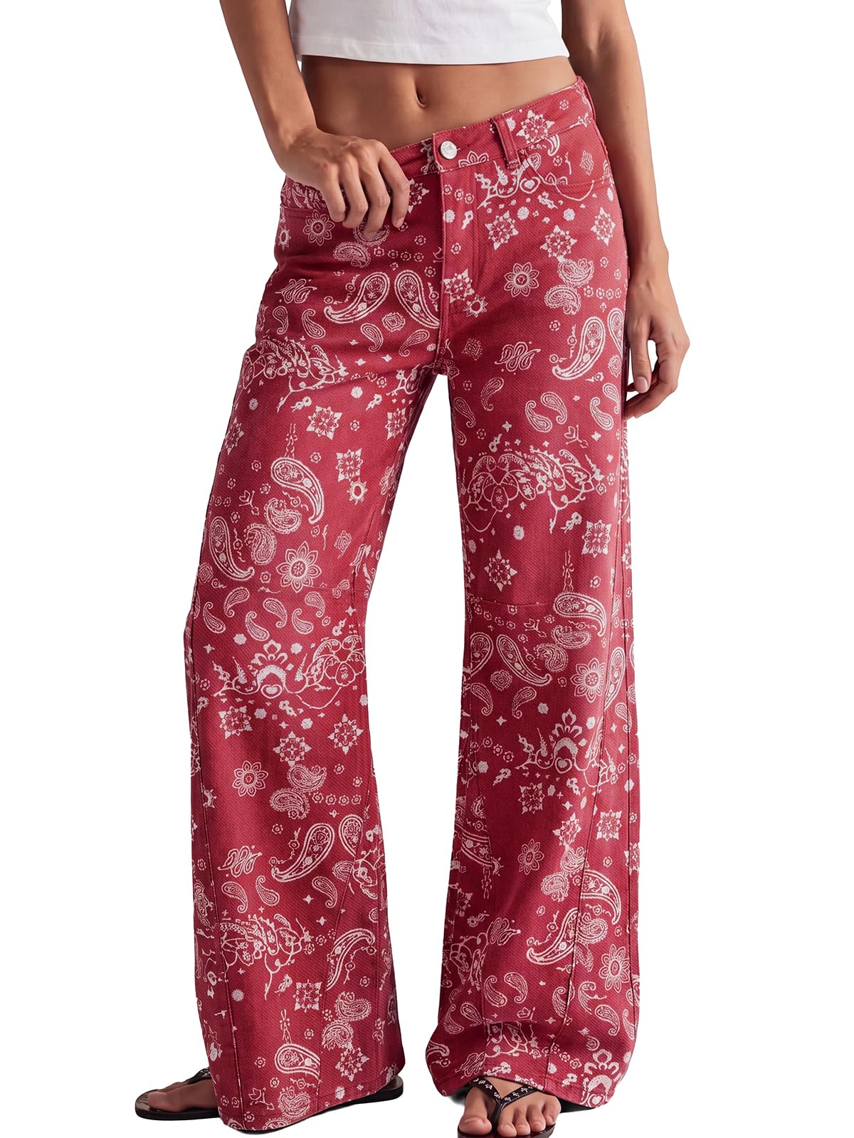 Trendy Queen Women's High Waisted Wide Leg Jeans Barrel Baggy Pants