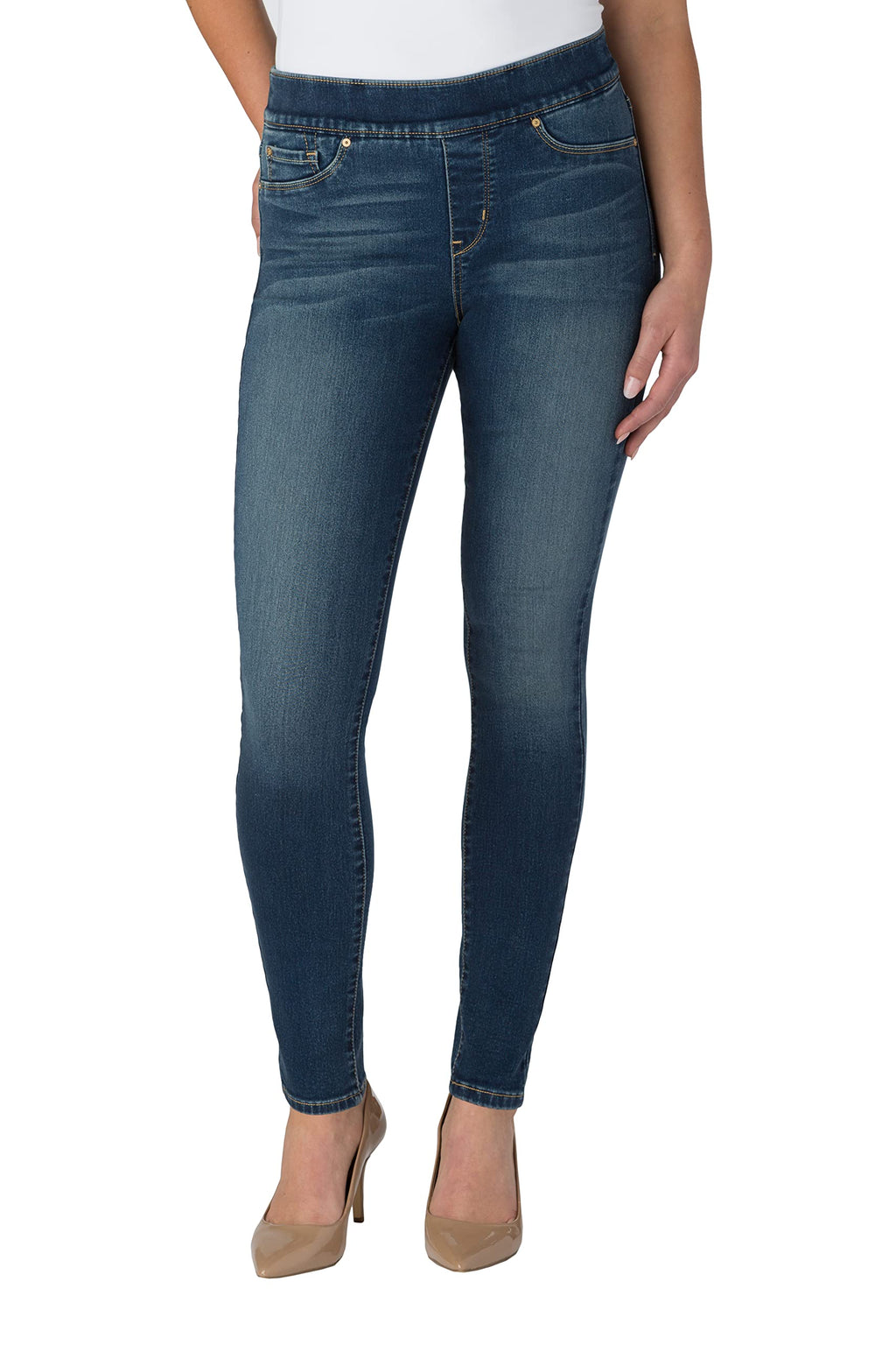 Levi Strauss Signature Gold Women's Totally Shaping Pull-on Skinny Jeans Mid-Rise Stretch Denim Curvy (Available in Plus)
