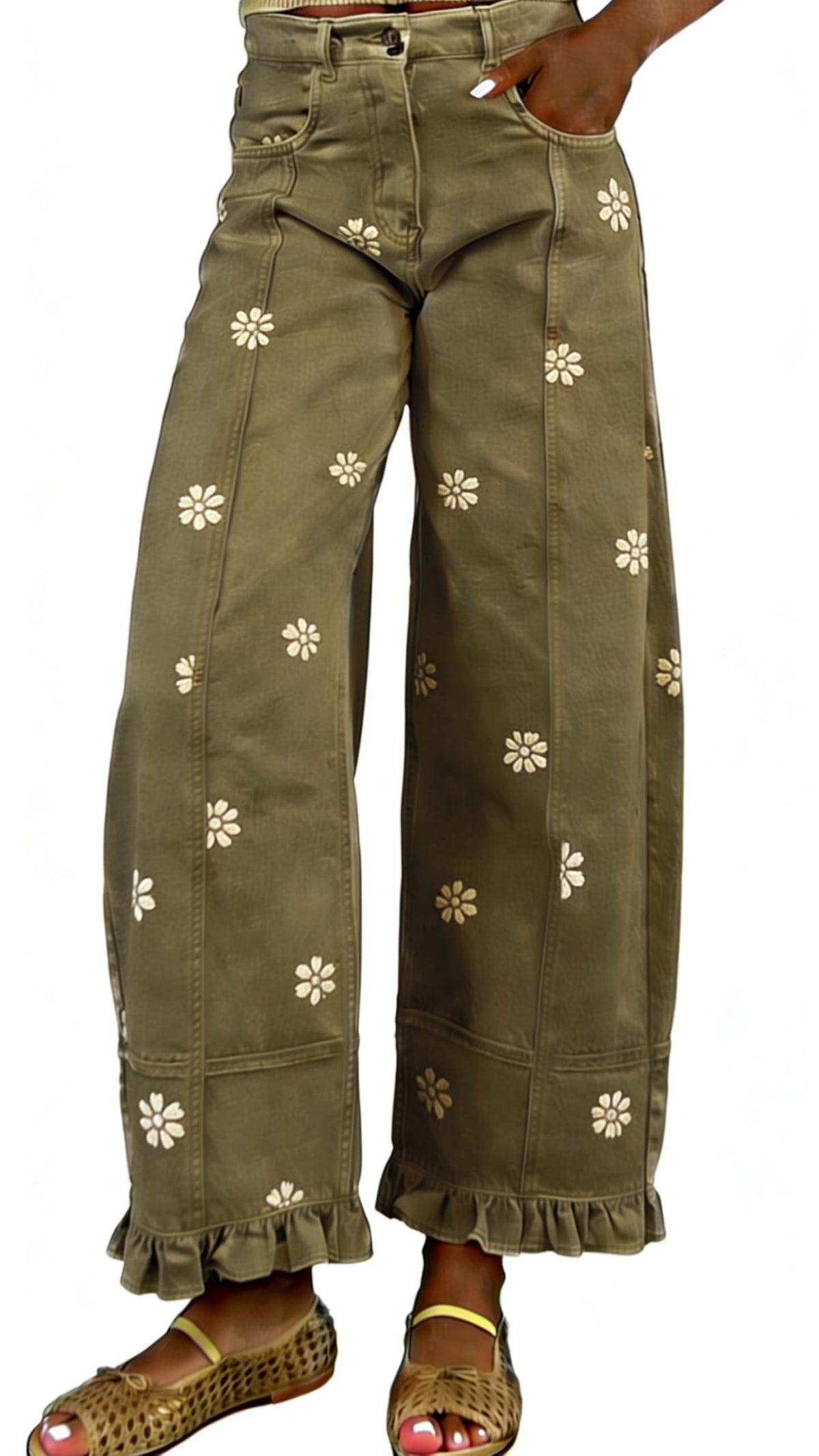 utcoco Barrel Jeans Women 2026 Floral Print Wide Leg Jeans Y2k Patchwork Baggy Boyfriend Denim Pants