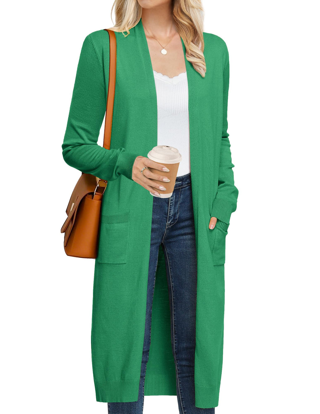 GRACE KARIN Women's 2026 Trendy Long Cardigans Sweater Lightweight Open Front Long Sleeve Maxi Duster Coats with Pockets