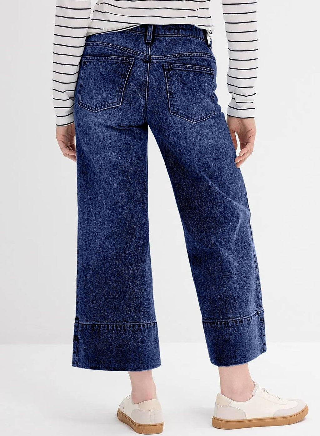 Astylish Women 2026 Wide Leg Jeans High Waisted Cropped Ankle Denim Pants