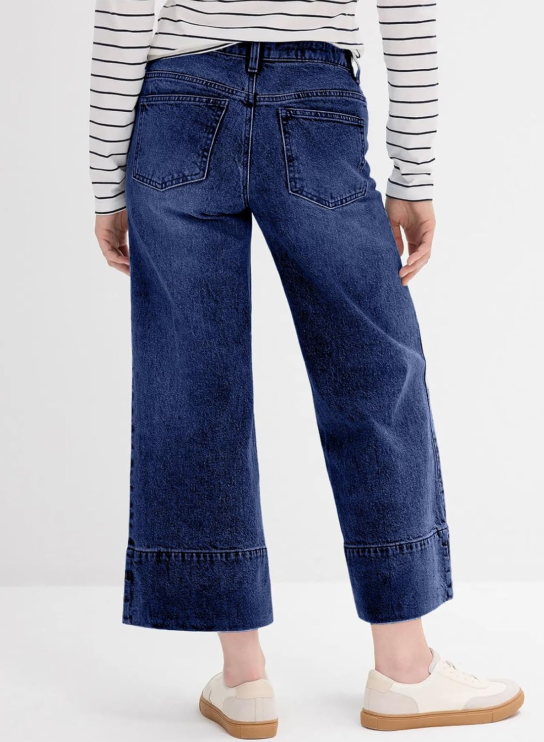 Astylish Women 2026 Wide Leg Jeans High Waisted Cropped Ankle Denim Pants